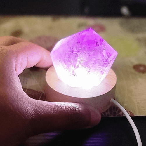 Lámpara de cristal de piedras preciosas para decoración espiritual del hogar