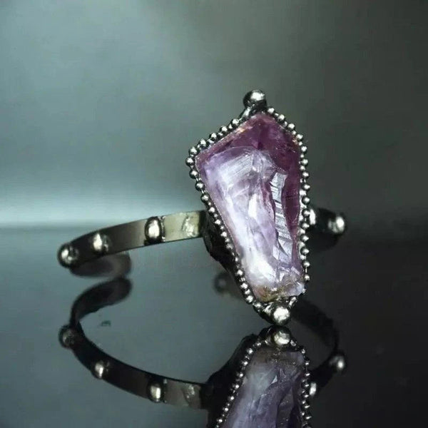 Raw Amethyst Point Crystal Healing Bracelet