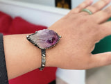 Raw Amethyst Point Crystal Healing Bracelet