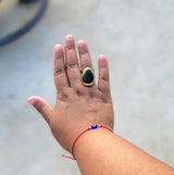 Black Tear Drop Obsidian Ring
