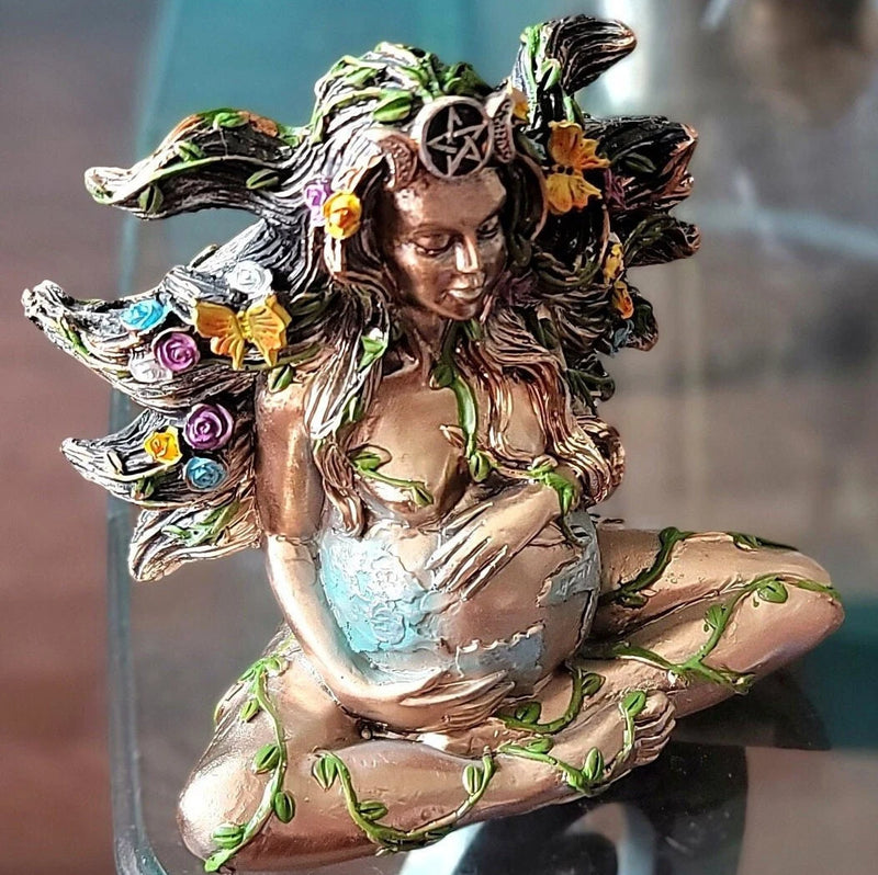 Gaia Goddess and Moon Goddess Statues