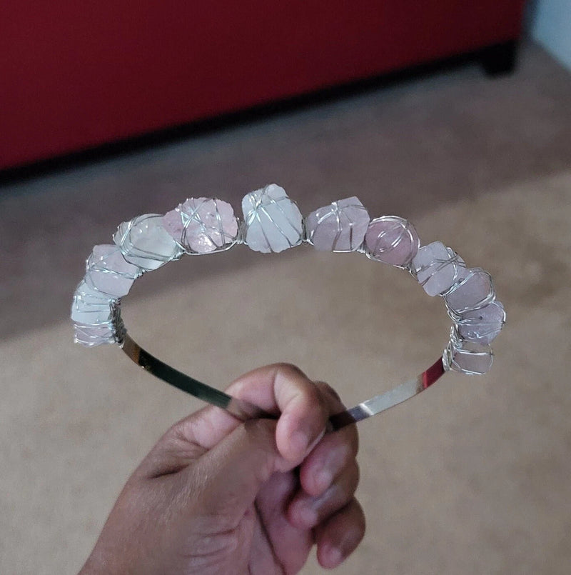 Corona de cristal de cuarzo rosa