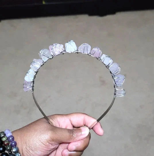 Corona de cristal de cuarzo rosa