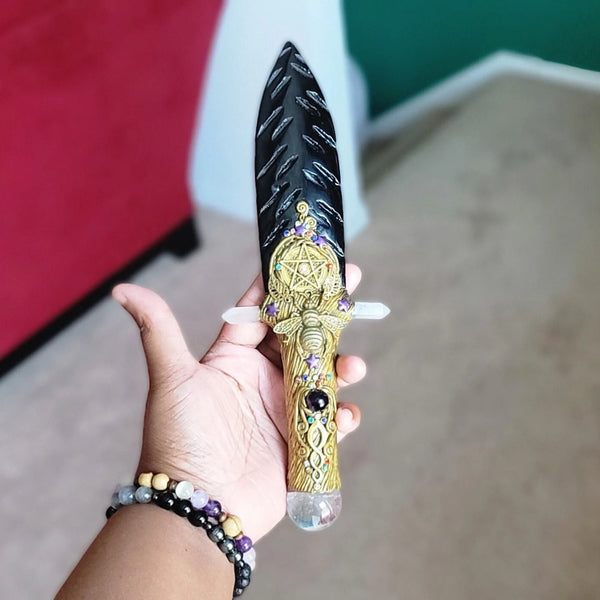 Handmade Black Obsidian Dagger